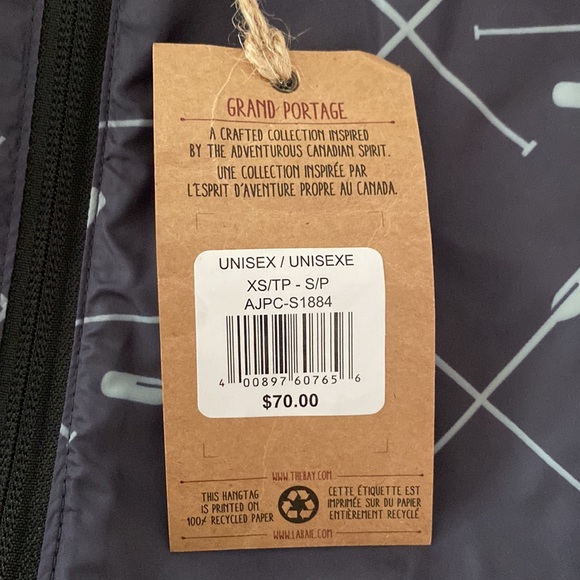 - NWT Grand Portage Unisex Paddle Graphic Packable Windbreaker Size XS/S - Picture 6 of 9
